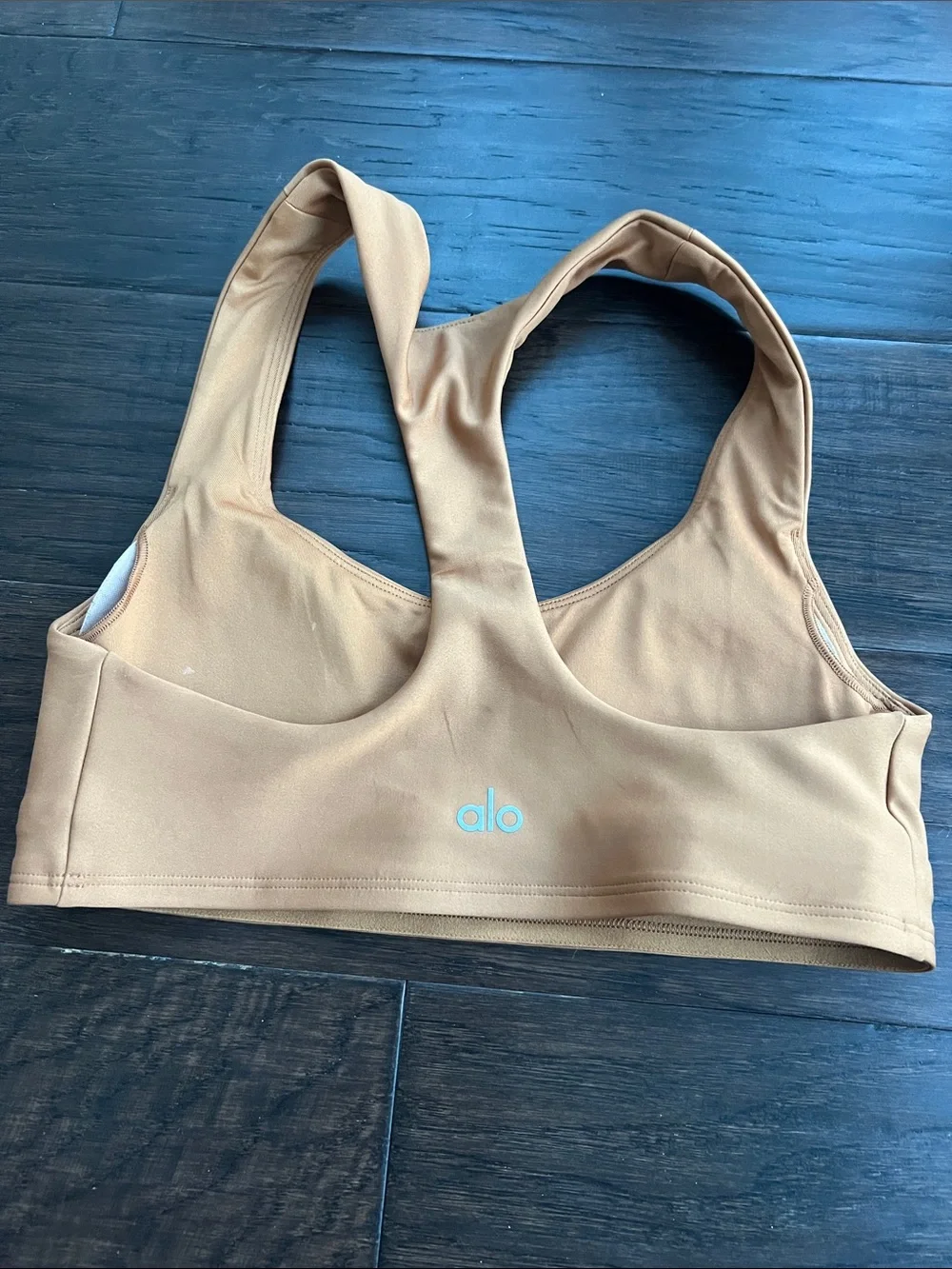 ALO Yoga Tan Racerback Seamless Sports Bra